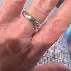 Vintage Silver Polished Dome Ring - Silver